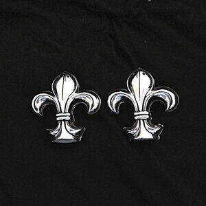 New Silvertone Fleur de Lis Finials Lot of 2 Decor Antique Look Craft Lamp NWOT